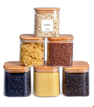 جای حبوبات شیشه ای مربع سایز 4 امپرلند